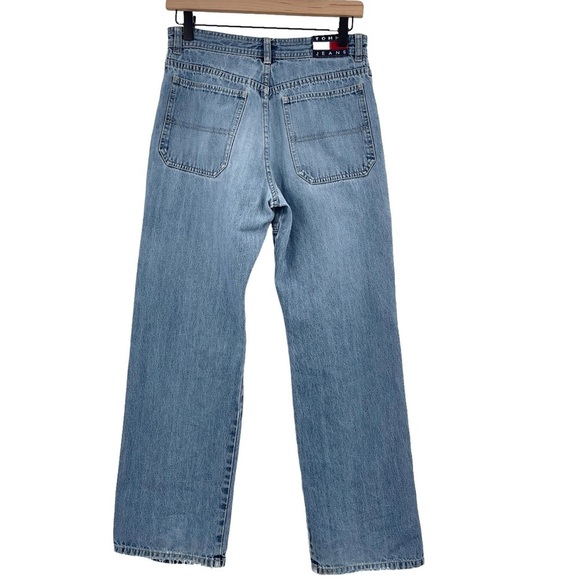 Vintage 2002 Tommy Hilfiger Cargo Jeans Distressed Medium Wash Blue Boys 18 2/4 - Picture 10 of 16